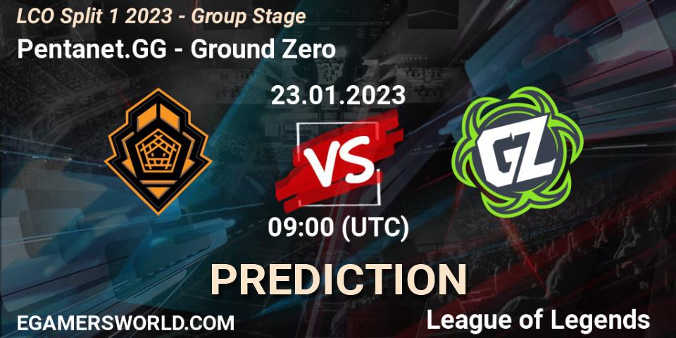 Pronóstico Pentanet.GG - Ground Zero. 23.01.2023 at 08:00, LoL, LCO Split 1 2023 - Group Stage