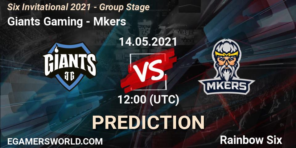 Pronóstico Giants Gaming - Mkers. 14.05.21, Rainbow Six, Six Invitational 2021 - Group Stage