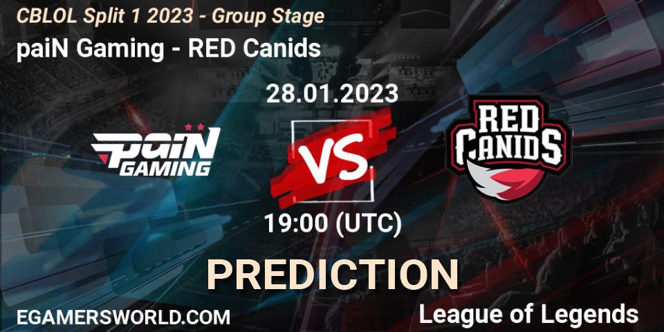 Pronóstico paiN Gaming - RED Canids. 28.01.23, LoL, CBLOL Split 1 2023 - Group Stage
