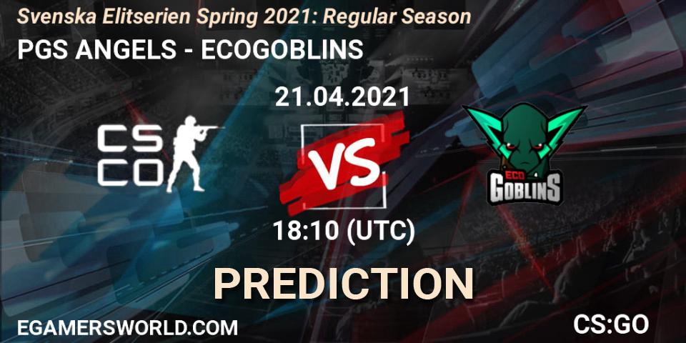 Pronóstico PGS ANGELS - ECOGOBLINS. 21.04.2021 at 18:10, Counter-Strike (CS2), Svenska Elitserien Spring 2021: Regular Season