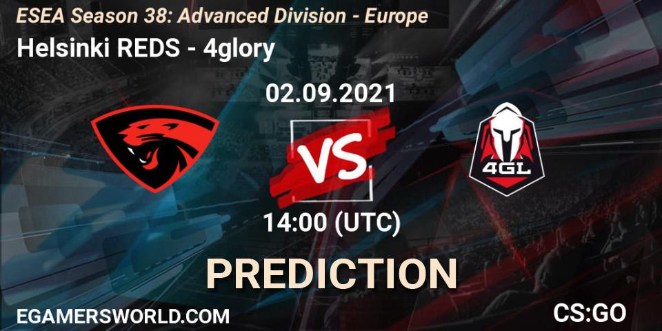 Pronóstico Helsinki REDS - 4glory. 02.09.2021 at 14:00, Counter-Strike (CS2), ESEA Season 38: Advanced Division - Europe