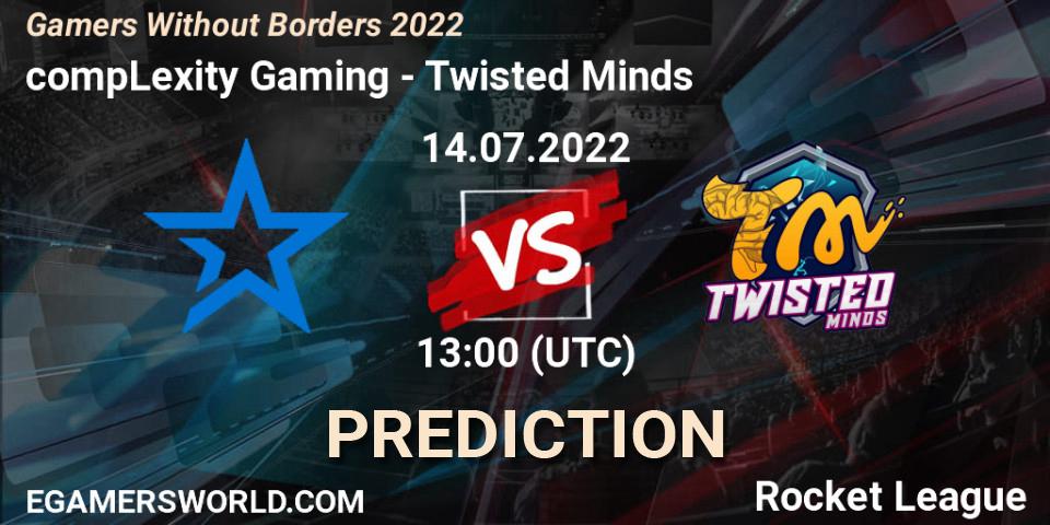 Pronóstico compLexity Gaming - Twisted Minds. 14.07.2022 at 13:00, Rocket League, Gamers Without Borders 2022