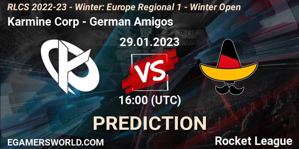 Pronóstico Karmine Corp - German Amigos. 29.01.23, Rocket League, RLCS 2022-23 - Winter: Europe Regional 1 - Winter Open