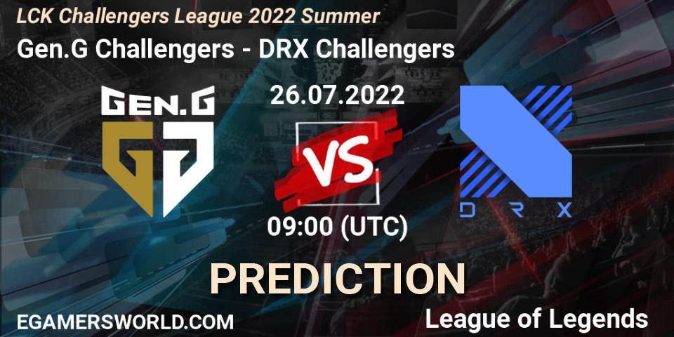 Pronóstico Gen.G Challengers - DRX Challengers. 26.07.2022 at 09:00, LoL, LCK Challengers League 2022 Summer