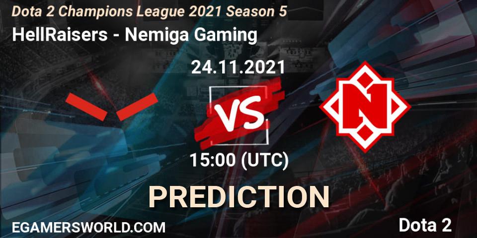 Pronóstico HellRaisers - Nemiga Gaming. 24.11.2021 at 12:03, Dota 2, Dota 2 Champions League 2021 Season 5