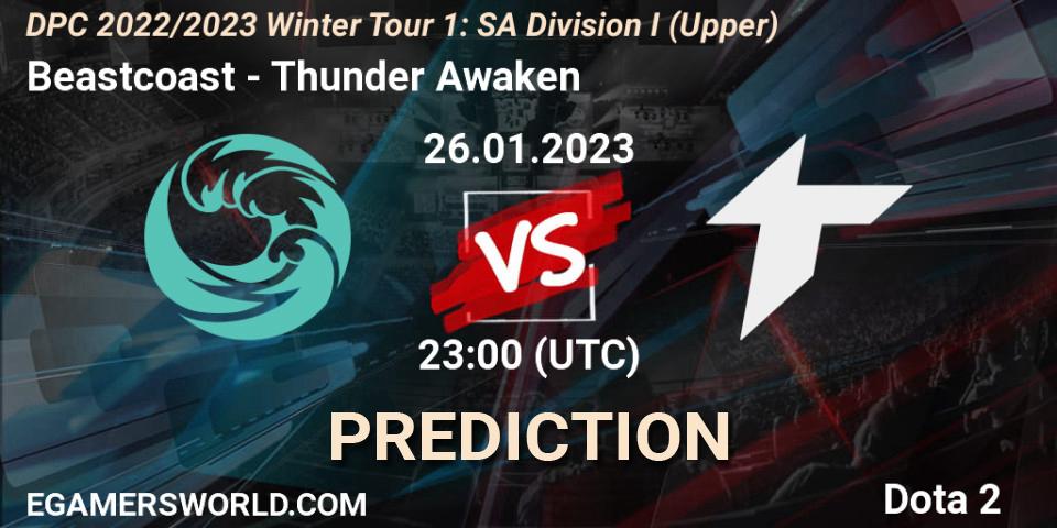 Pronóstico Beastcoast - Thunder Awaken. 26.01.23, Dota 2, DPC 2022/2023 Winter Tour 1: SA Division I (Upper) 