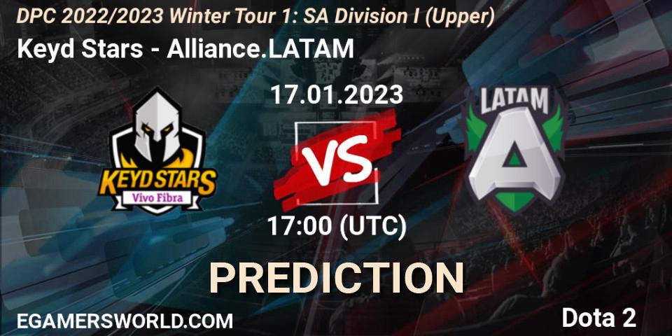Pronóstico Keyd Stars - Alliance.LATAM. 17.01.2023 at 17:19, Dota 2, DPC 2022/2023 Winter Tour 1: SA Division I (Upper) 