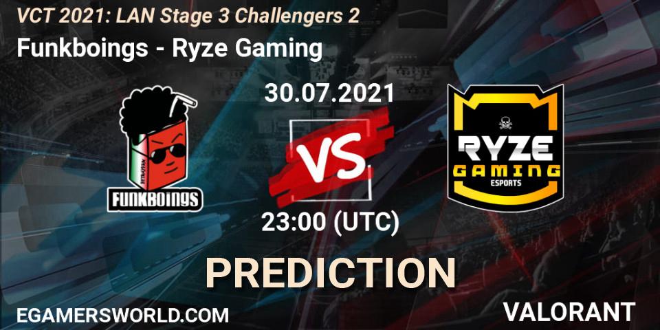 Pronóstico Funkboings - Ryze Gaming. 30.07.2021 at 23:00, VALORANT, VCT 2021: LAN Stage 3 Challengers 2