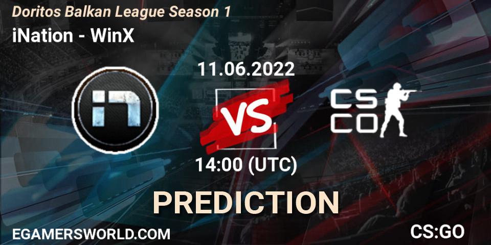 Pronóstico iNation - WinX. 11.06.2022 at 14:10, Counter-Strike (CS2), Doritos Balkan League Season 1
