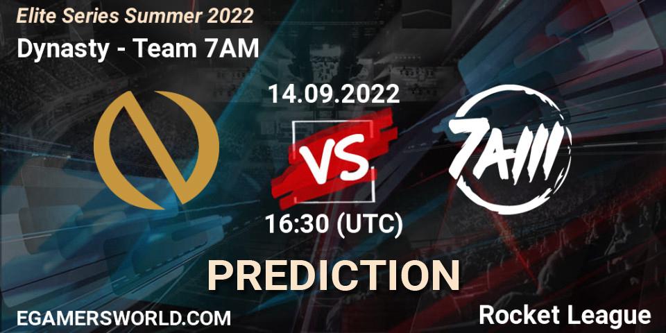 Pronóstico Dynasty - Team 7AM. 14.09.2022 at 16:30, Rocket League, Elite Series Summer 2022