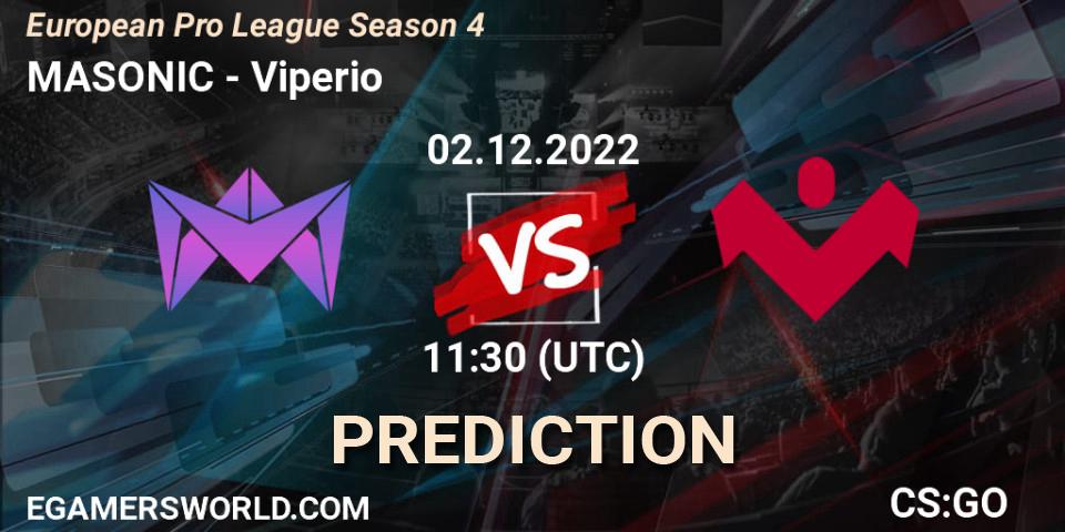 Pronóstico MASONIC - Viperio. 02.12.22, CS2 (CS:GO), European Pro League Season 4