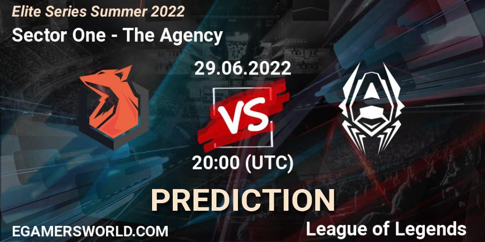Pronóstico Sector One - The Agency. 29.06.2022 at 20:00, LoL, Elite Series Summer 2022