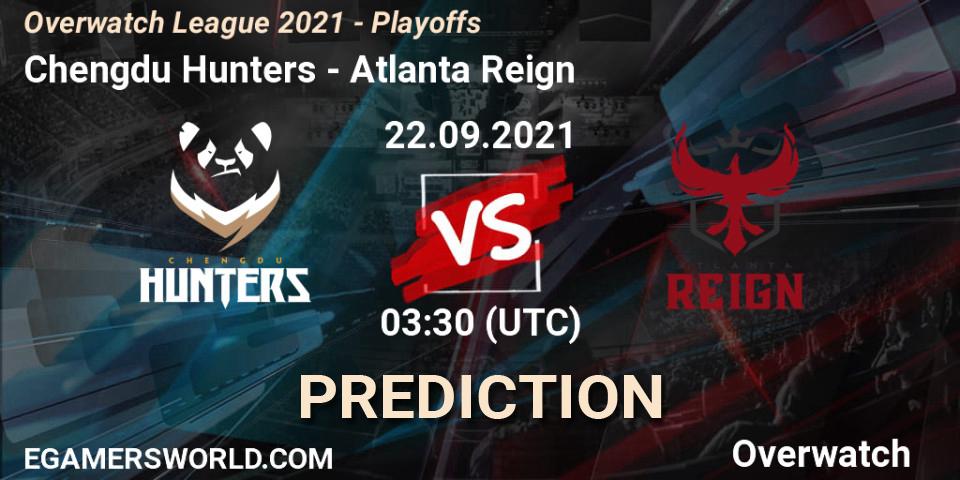 Pronóstico Chengdu Hunters - Atlanta Reign. 22.09.2021 at 03:30, Overwatch, Overwatch League 2021 - Playoffs