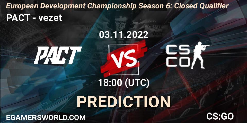 Pronóstico PACT - vezet. 03.11.2022 at 18:00, Counter-Strike (CS2), European Development Championship Season 6: Closed Qualifier