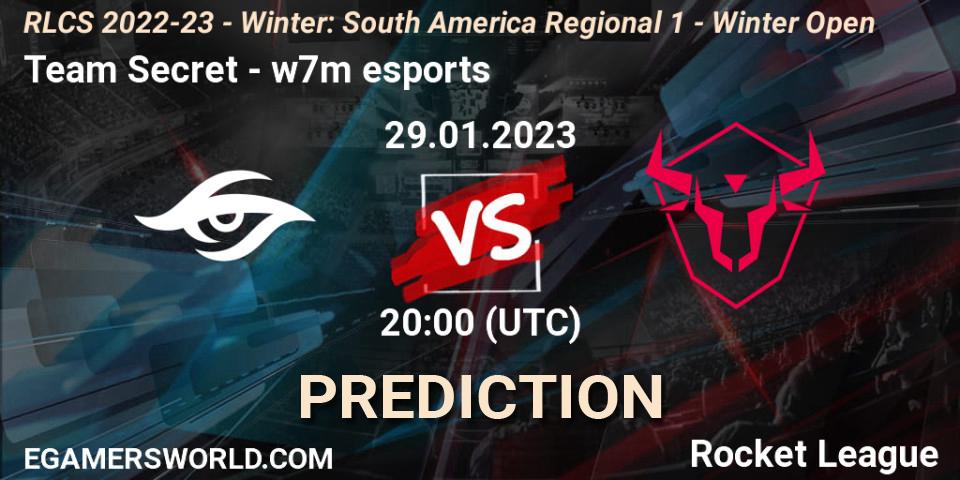 Pronóstico Team Secret - w7m esports. 29.01.2023 at 20:00, Rocket League, RLCS 2022-23 - Winter: South America Regional 1 - Winter Open