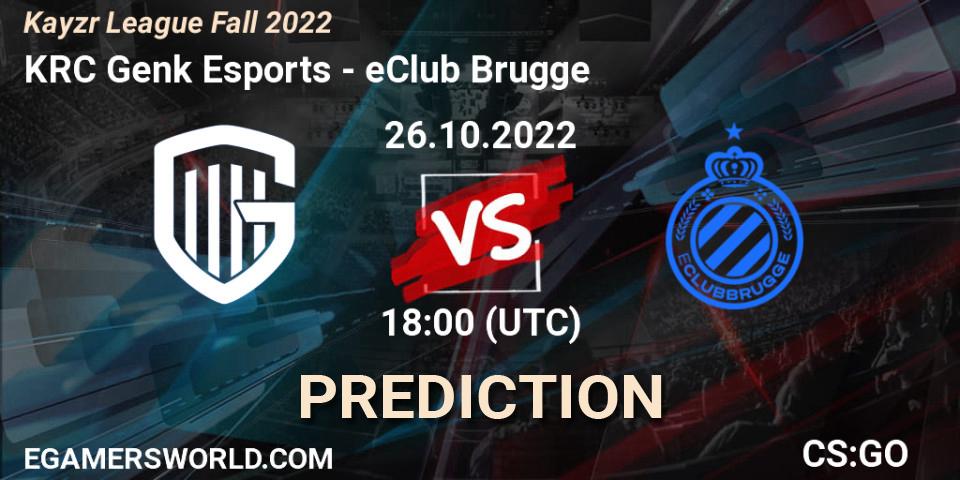 Pronóstico KRC Genk Esports - eClub Brugge. 26.10.2022 at 18:00, Counter-Strike (CS2), Kayzr League Fall 2022