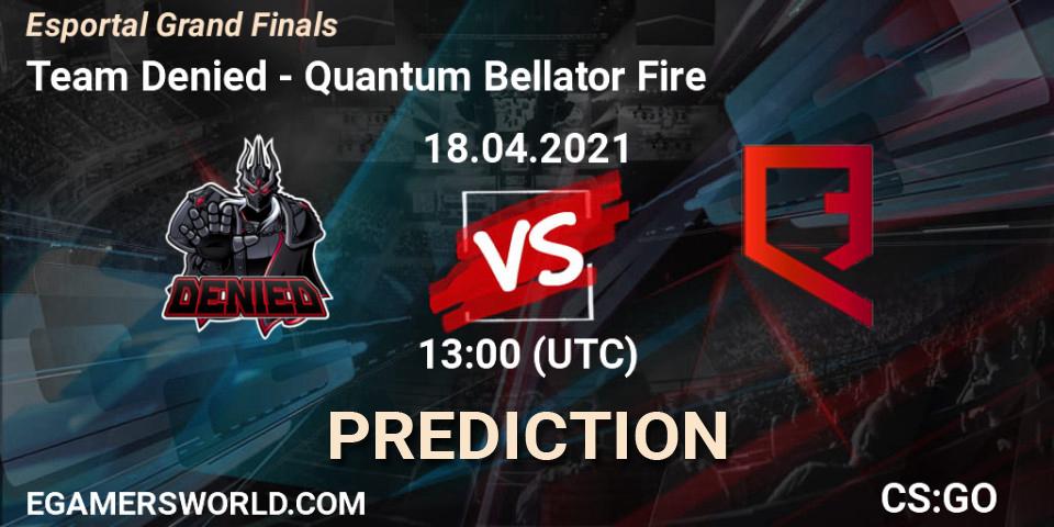 Pronóstico Team Denied - Quantum Bellator Fire. 18.04.21, CS2 (CS:GO), Esportal Grand Finals