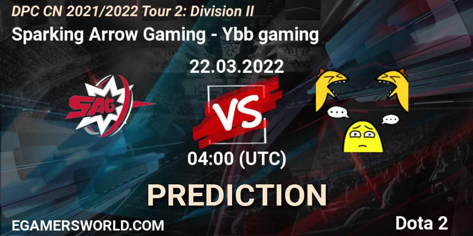 Pronóstico Sparking Arrow Gaming - Ybb gaming. 22.03.22, Dota 2, DPC 2021/2022 Tour 2: CN Division II (Lower)