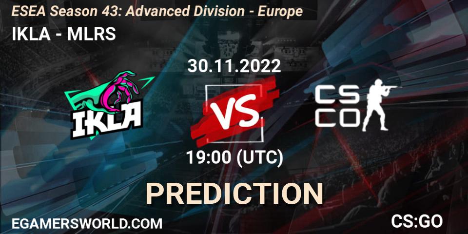 Pronóstico IKLA - MLRS. 30.11.22, CS2 (CS:GO), ESEA Season 43: Advanced Division - Europe