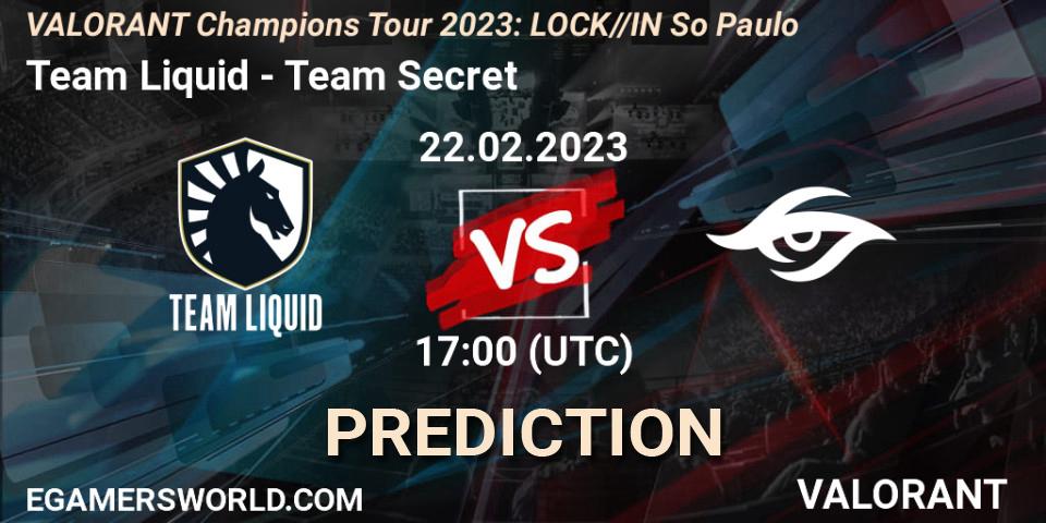 Pronóstico Team Liquid - Team Secret. 22.02.23, VALORANT, VALORANT Champions Tour 2023: LOCK//IN São Paulo