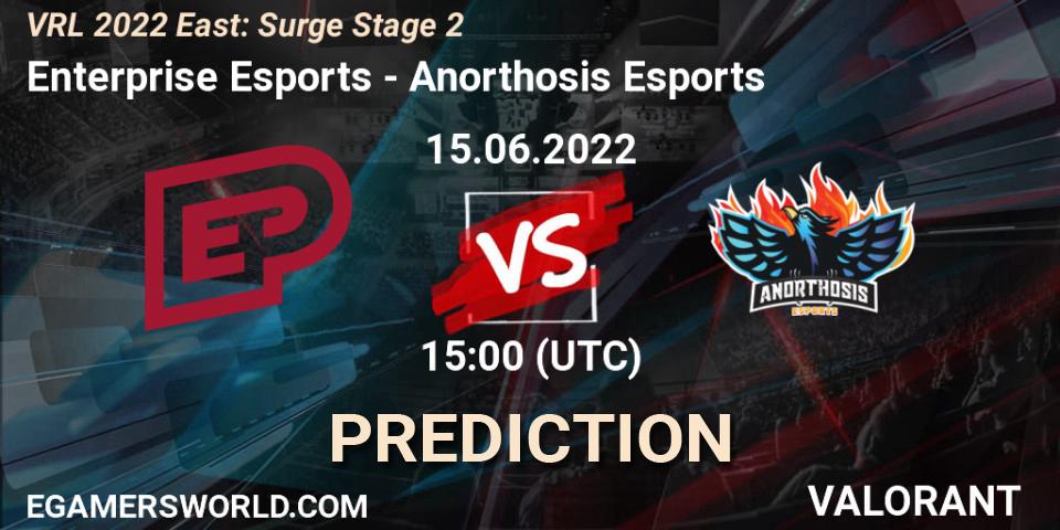 Pronóstico Enterprise Esports - Anorthosis Esports. 15.06.2022 at 15:00, VALORANT, VRL 2022 East: Surge Stage 2