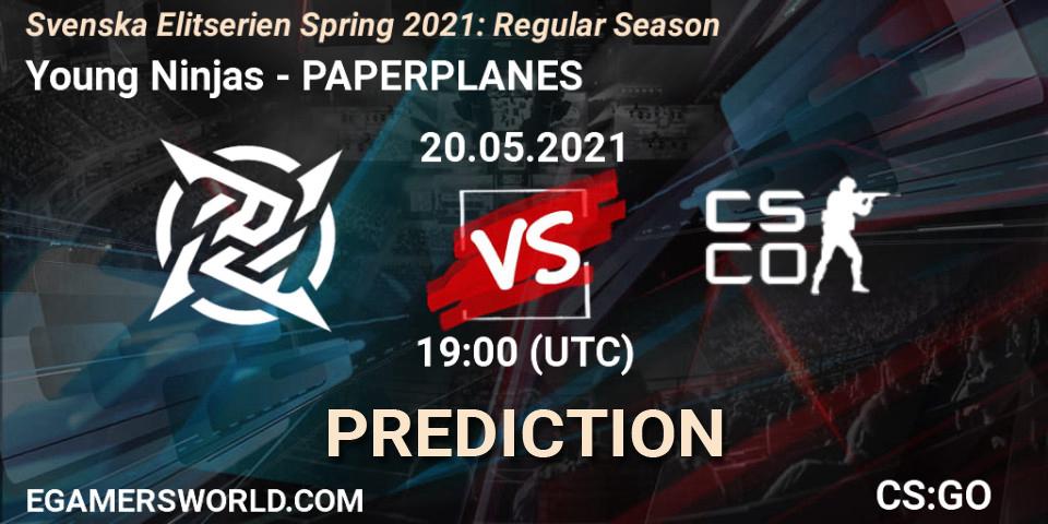 Pronóstico Young Ninjas - PAPERPLANES. 20.05.2021 at 19:00, Counter-Strike (CS2), Svenska Elitserien Spring 2021: Regular Season
