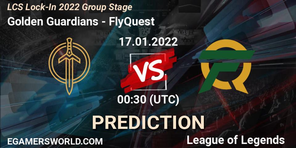 Pronóstico Golden Guardians - FlyQuest. 17.01.2022 at 00:30, LoL, LCS Lock-In 2022 Group Stage