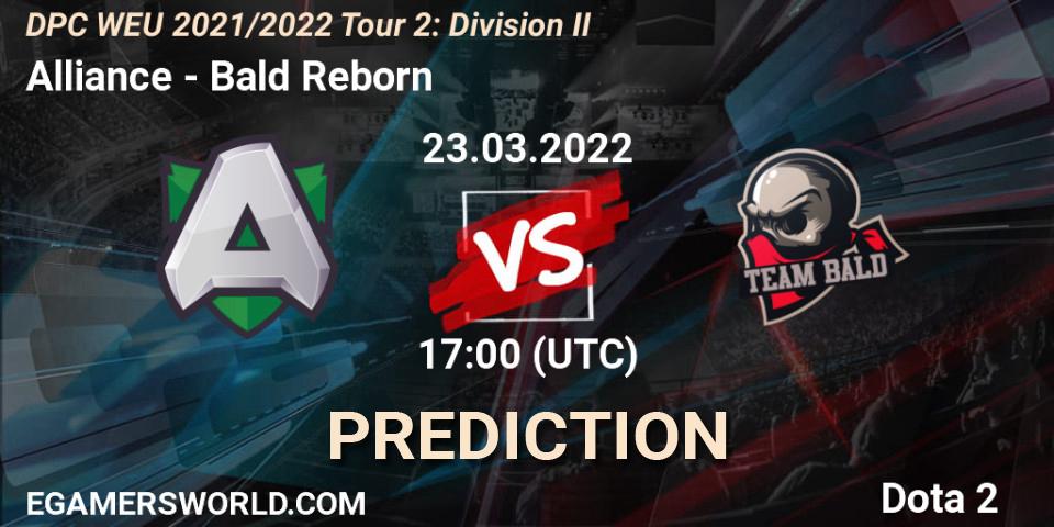 Pronóstico Alliance - Bald Reborn. 23.03.2022 at 16:55, Dota 2, DPC 2021/2022 Tour 2: WEU Division II (Lower) - DreamLeague Season 17