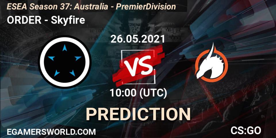 Pronóstico ORDER - Skyfire. 08.06.21, CS2 (CS:GO), ESEA Season 37: Australia - Premier Division