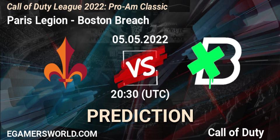 Pronóstico Paris Legion - Boston Breach. 05.05.22, Call of Duty, Call of Duty League 2022: Pro-Am Classic