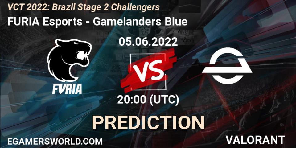Pronóstico FURIA Esports - Gamelanders Blue. 05.06.2022 at 20:00, VALORANT, VCT 2022: Brazil Stage 2 Challengers