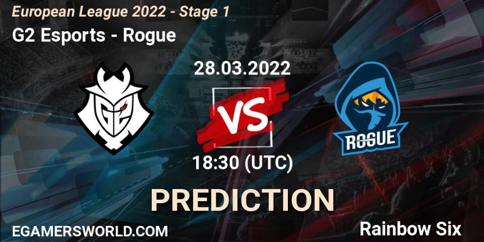Pronóstico G2 Esports - Rogue. 28.03.2022 at 18:30, Rainbow Six, European League 2022 - Stage 1