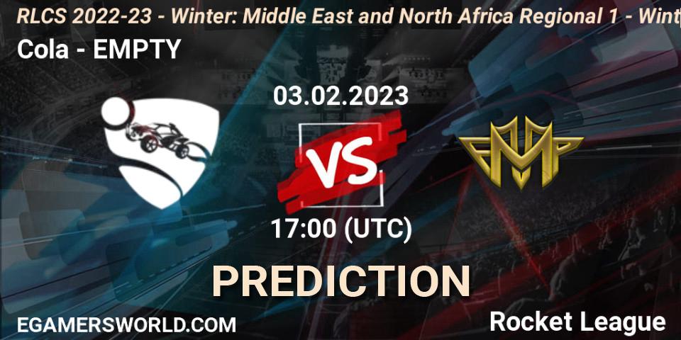 Pronóstico Cola - EMPTY. 03.02.2023 at 17:00, Rocket League, RLCS 2022-23 - Winter: Middle East and North Africa Regional 1 - Winter Open