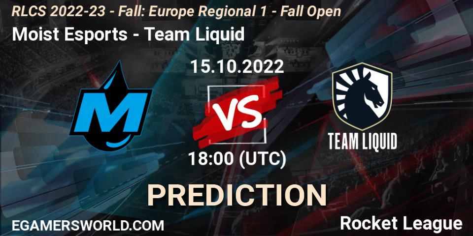Pronóstico Moist Esports - Team Liquid. 15.10.2022 at 18:25, Rocket League, RLCS 2022-23 - Fall: Europe Regional 1 - Fall Open