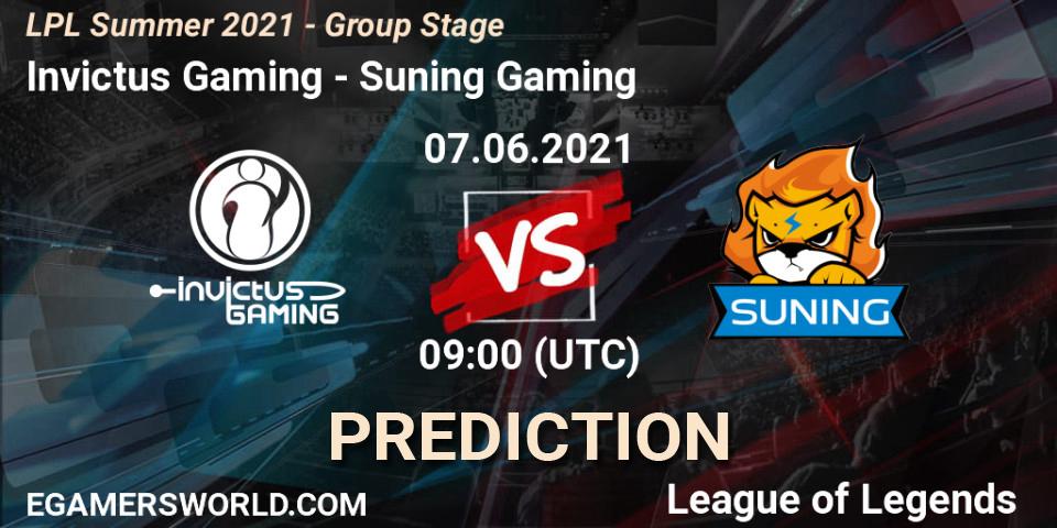 Pronóstico Invictus Gaming - Suning Gaming. 07.06.21, LoL, LPL Summer 2021 - Group Stage