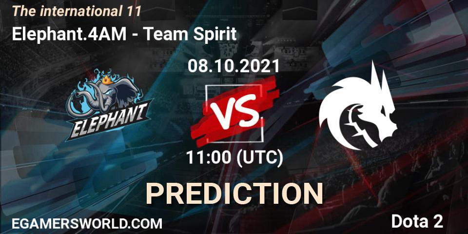Pronóstico Elephant.4AM - Team Spirit. 08.10.2021 at 12:02, Dota 2, The Internationa 2021