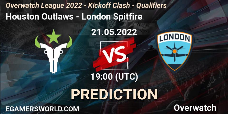 Pronóstico Houston Outlaws - London Spitfire. 21.05.2022 at 19:00, Overwatch, Overwatch League 2022 - Kickoff Clash - Qualifiers