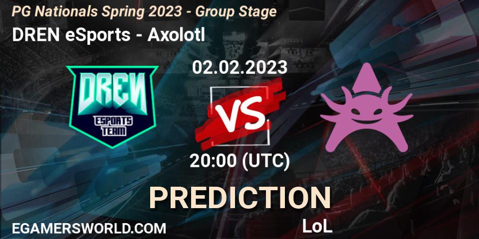 Pronóstico DREN eSports - Axolotl. 02.02.2023 at 20:00, LoL, PG Nationals Spring 2023 - Group Stage