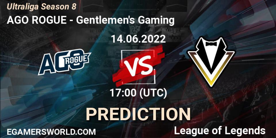 Pronóstico AGO ROGUE - Gentlemen's Gaming. 14.06.2022 at 17:00, LoL, Ultraliga Season 8