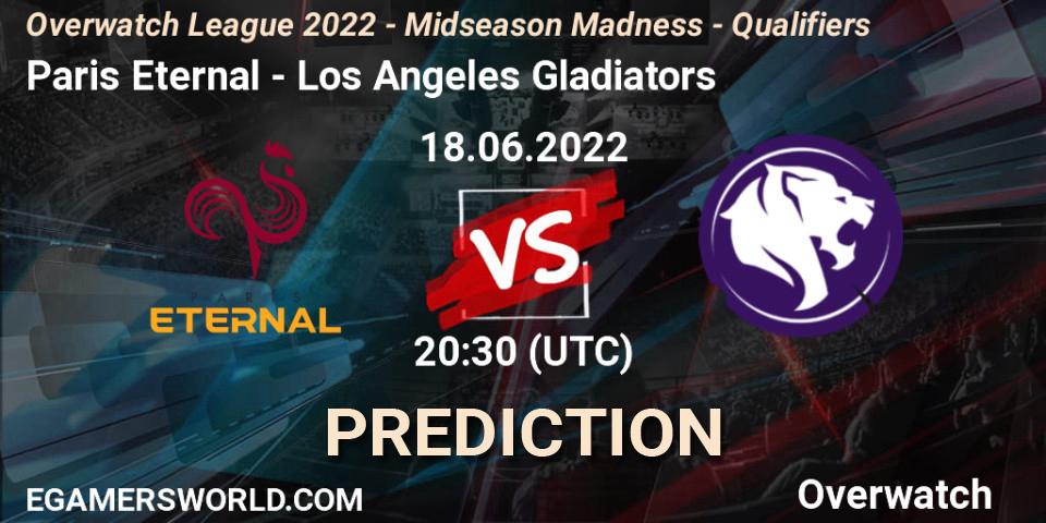 Pronóstico Paris Eternal - Los Angeles Gladiators. 18.06.2022 at 20:30, Overwatch, Overwatch League 2022 - Midseason Madness - Qualifiers