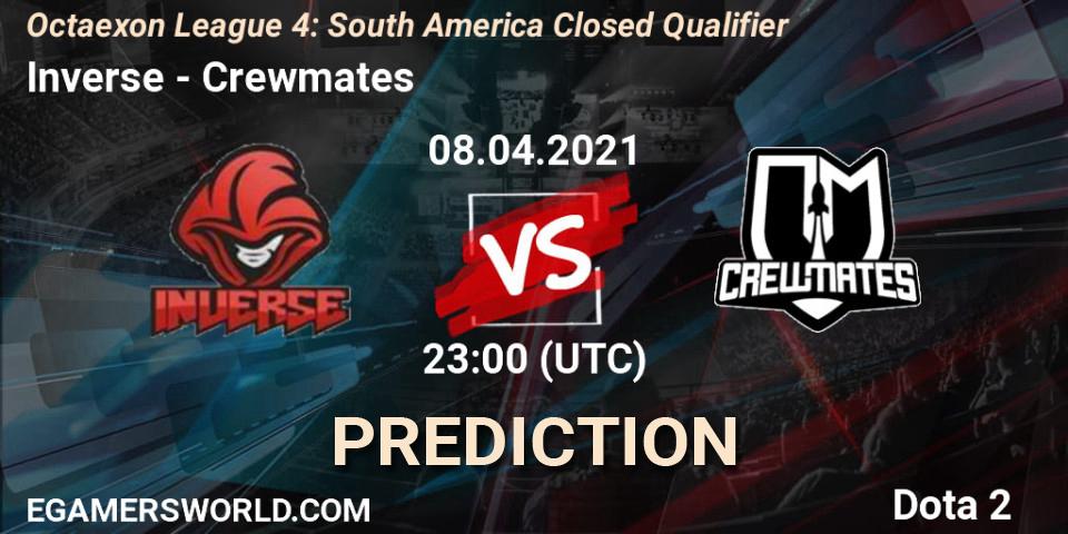 Pronóstico Inverse - Crewmates. 08.04.2021 at 23:04, Dota 2, Octaexon League 4: South America Closed Qualifier