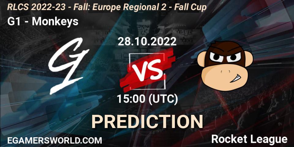 Pronóstico G1 - Monkeys. 28.10.2022 at 15:00, Rocket League, RLCS 2022-23 - Fall: Europe Regional 2 - Fall Cup
