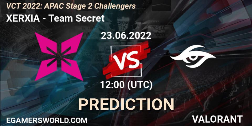 Pronóstico XERXIA - Team Secret. 23.06.2022 at 12:00, VALORANT, VCT 2022: APAC Stage 2 Challengers
