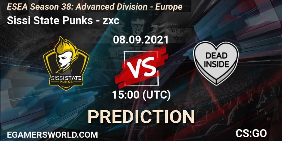 Pronóstico Sissi State Punks - zxc. 08.09.2021 at 15:00, Counter-Strike (CS2), ESEA Season 38: Advanced Division - Europe