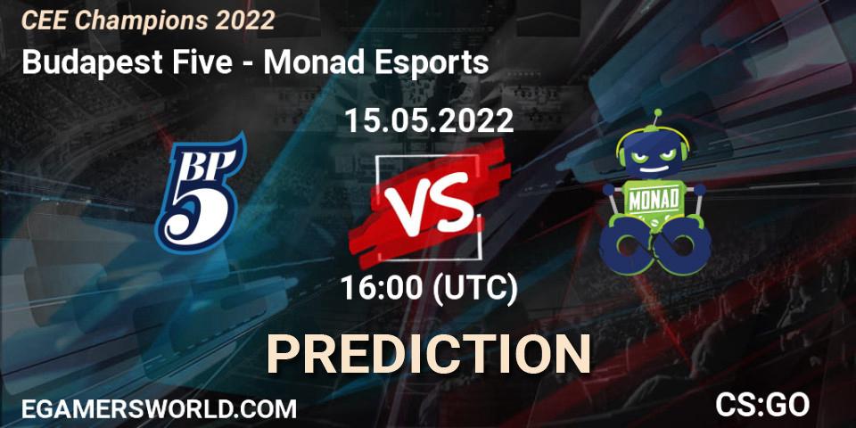Pronóstico Budapest Five - Monad Esports. 15.05.2022 at 16:00, Counter-Strike (CS2), CEE Champions 2022