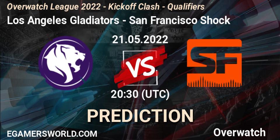 Pronóstico Los Angeles Gladiators - San Francisco Shock. 21.05.2022 at 20:30, Overwatch, Overwatch League 2022 - Kickoff Clash - Qualifiers