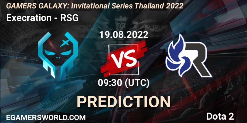 Pronóstico Execration - RSG. 19.08.2022 at 10:00, Dota 2, GAMERS GALAXY: Invitational Series Thailand 2022