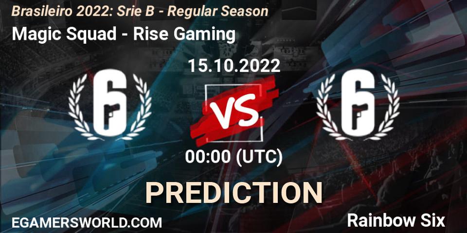 Pronóstico Magic Squad - Rise Gaming. 15.10.2022 at 00:00, Rainbow Six, Brasileirão 2022: Série B - Regular Season