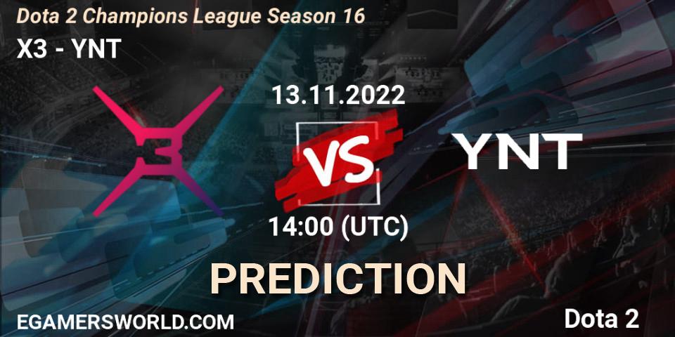 Pronóstico X3 - YNT. 13.11.22, Dota 2, Dota 2 Champions League Season 16