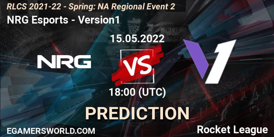 Pronóstico NRG Esports - Version1. 15.05.2022 at 18:00, Rocket League, RLCS 2021-22 - Spring: NA Regional Event 2